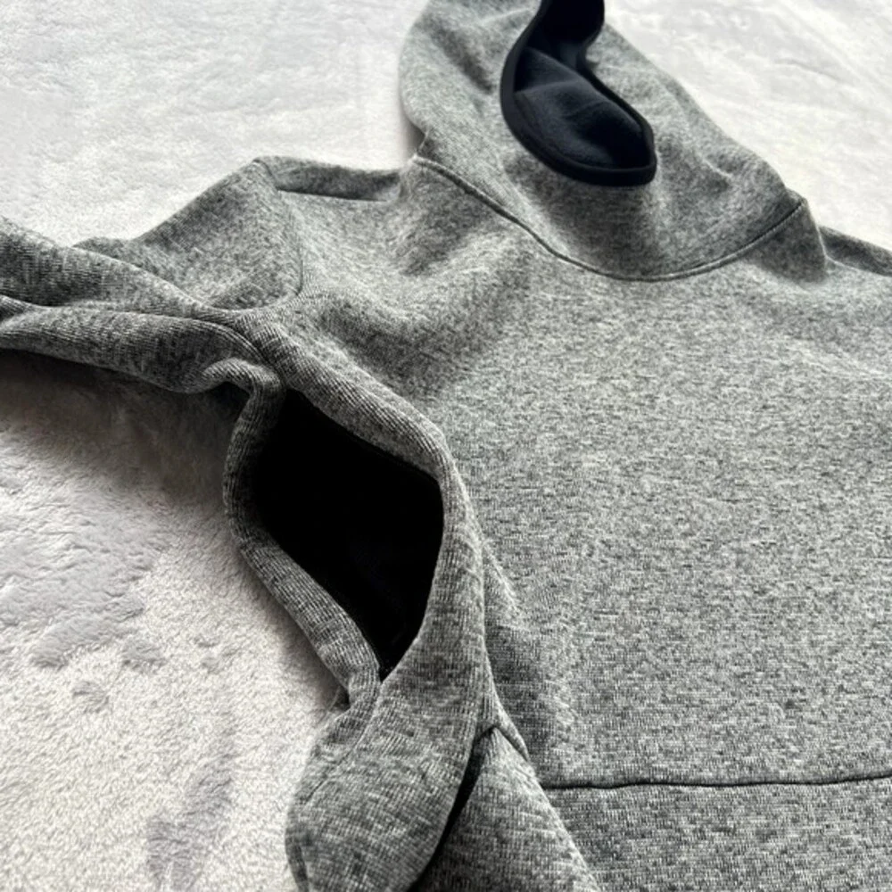 Nike Hoodie Womens‎ Small Gray Dri Fit Pullover Sweatshirt Athletic Thumbholes